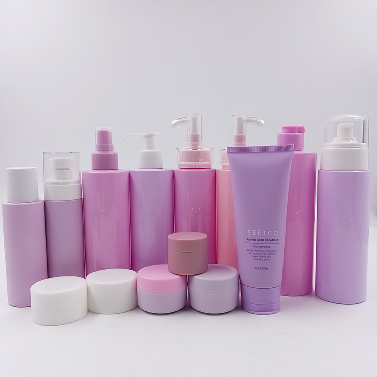 236ml pink frosted cosmetic bottles 
